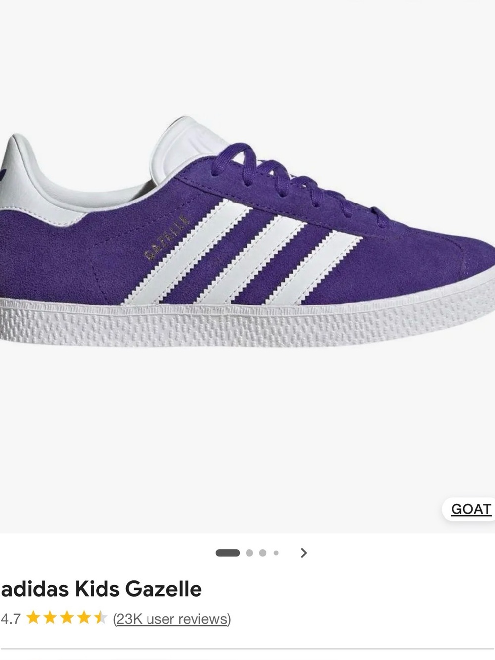 Adidas Kids Gazelle Suede Sneakers in Purple and White